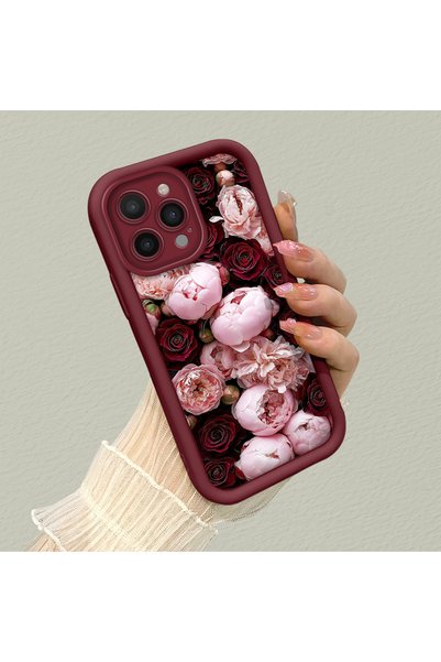 CHICASELUX حافظة سيليكون متوافقة مع هاتف iPhone 15 Pro Max، مزينة بطباعة زهور...