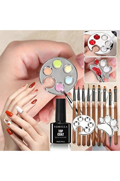 TOMICCA Set bază și strat de top transparent de 8 ml, necesită uscare cu lamp...