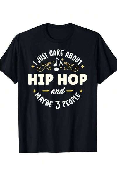 21JNRY Men's Retro Hip-Hop Music T-Shirt With "I Just Care About HIP HOP And ...