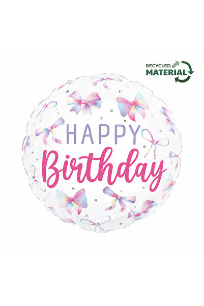 Generic Brand 18'' Μπαλόνι με Φιόγκους - Happy Birthday