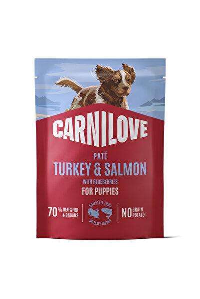 Brit Care Carnilove Dog Pouch Pate Turkey & Salmon with Blueberries Puppies 3...