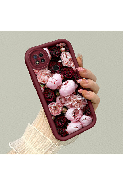 CHICASELUX Redmi 9C/10A Uyumlu Bol çiçek vintage gül baskılı şok absorbe eden...