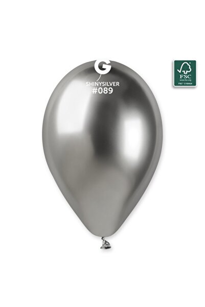 Generic Brand Shiny Ασημί Λάτεξ μπαλόνι - 13"/33cm