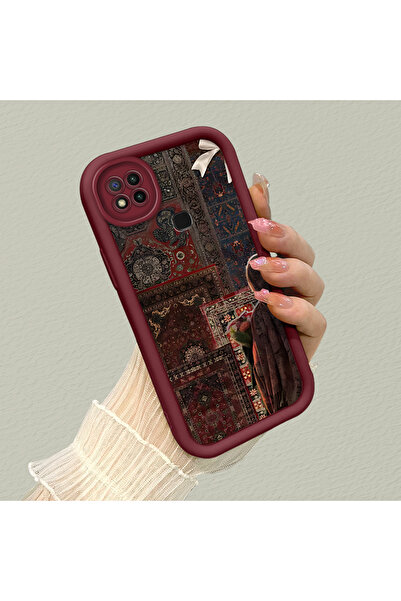 CHICASELUX Redmi 9C/10A Uyumlu Retro halı kolaj estetik baskılı şok emici gün...