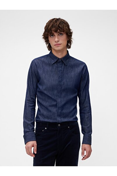 GAP Erkek Koyu Mavi GapStudio Chambray Gömlek