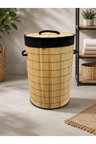 Kitchen Line Φυσικό καλάθι από μπαμπού για βρώμικα ρούχα και καλάθι πλυντηρίο...