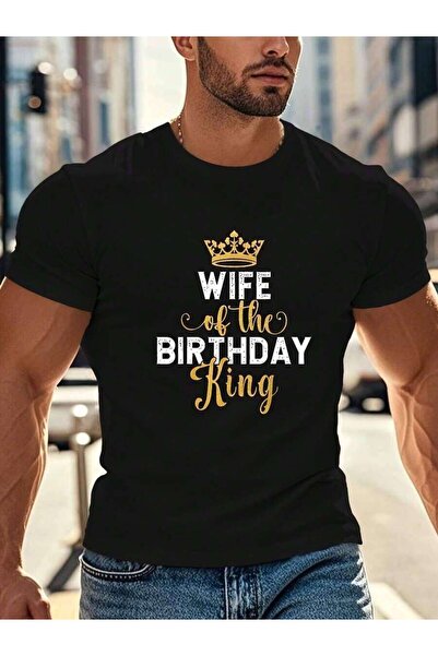 26LIK Men's Wife Of The Birthday King TShirt Casual Crew Neck Short Sleeve Ge...