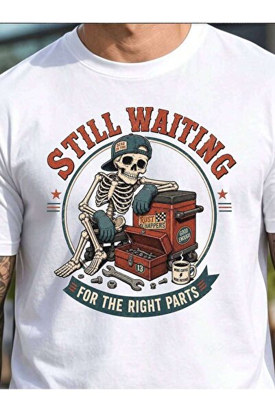 21JNRY Plus Size, Men'S Printed "Still Waiting For The Right Components" Skul...