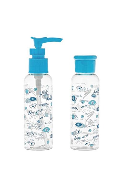 YUPY ® Transparent Travel Bottle Set, Blue Cap, 100ml - 2pcs