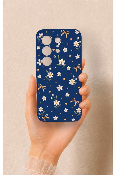Vip Case Tecno Camon 50 Pro 4G Uyumlu Papatya Fiyonk Desenli Silikon Kılıf