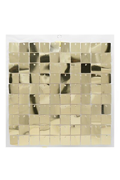 Generic Brand Διακοσμητικό πάνελ Backdrop με τετράγωνα – Χρυσό Shimmer