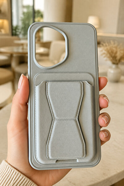 TechTrove Honor 400 Uyumlu Kartlıklı Kapak Gri