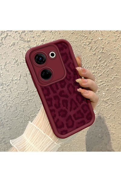CHICASELUX Tecno Camon 20 Compatible High Quality Burgundy Leopard Print Soft...