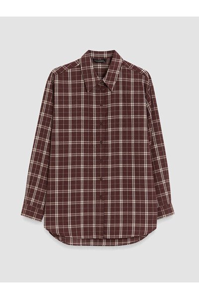 LC Waikiki LCW Modest Ekose Oversize Kadın Oduncu Gömlek Tunik