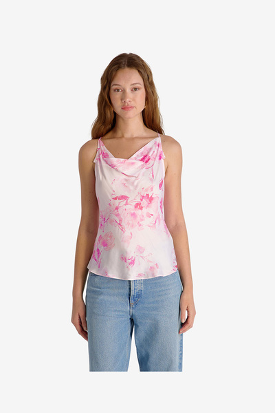 French Connection Women's Pink Icing Sophie Fleur Oona Cowl Nk Top