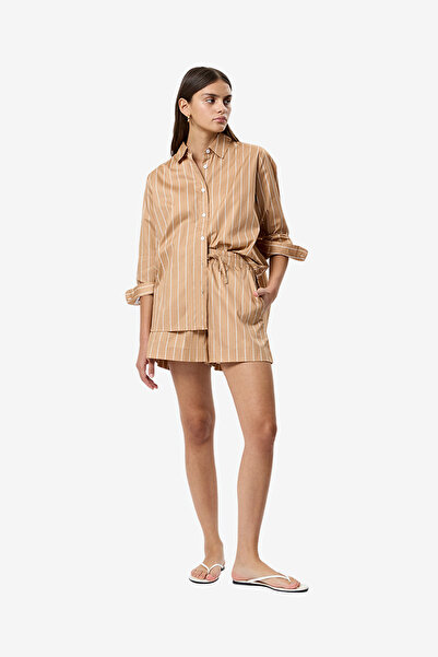 French Connection Women's Macchiato Alexis Poplin Striped Shorts