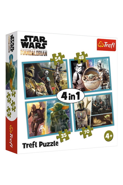 Trefl PUZZLE 4IN1 MANDALORIAN SI LUMEA LUI