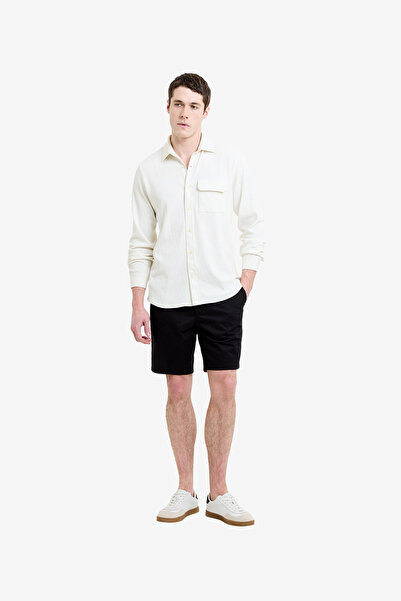 French Connection Men's Ecru Ls Soft Line Pocket Shirt