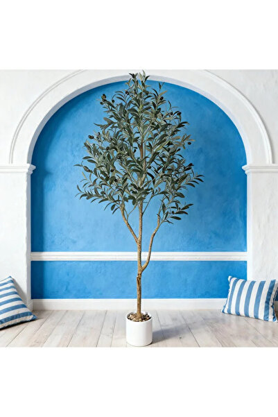 Yallabena Artificial Olive Plant 150cm, Nordic Potted Faux Tree with Black Ba...