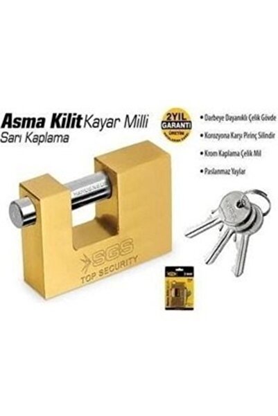 SGS Sgs1360 Yellow Coated Sliding Shaft Padlock 70mm (1 Piece)