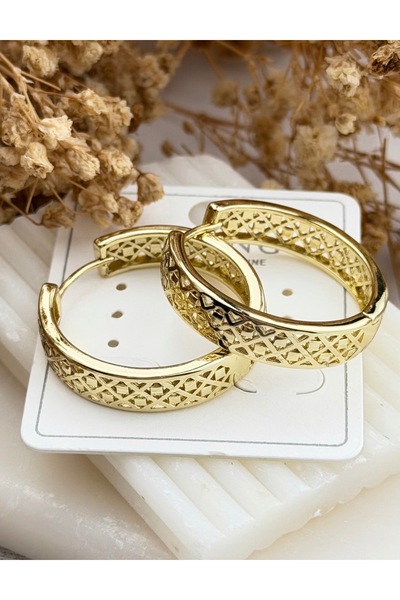 XUPING JEWELRY 14K RENGİ HASIR DOKUMA MODEL ÇELİK HALKA KÜPE