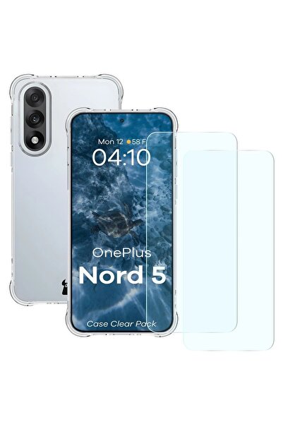 BizonMobile Pachet transparent: Husă 3-în-1 + 2 folii de sticlă securizată pe...