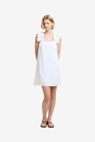 French Connection Women's Linen White Birdie Linen Blend Mini Dress