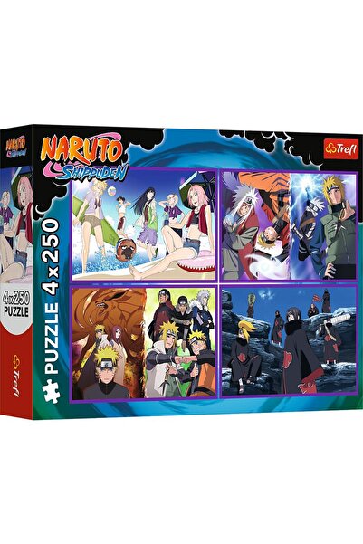 Trefl PUZZLE 4X250 NARUTO SHIPPUDEN AVENTURILE LUI NARUTO UZUMAKI