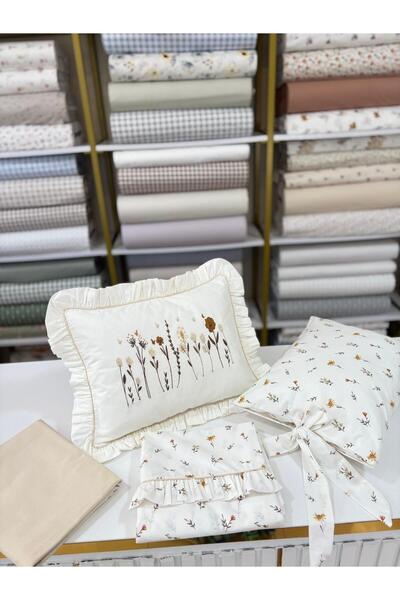 GAYE EV TEKSTİLİ 100% Cotton Oeko-Tex Certified Embroidered Baby Duvet Cover Set