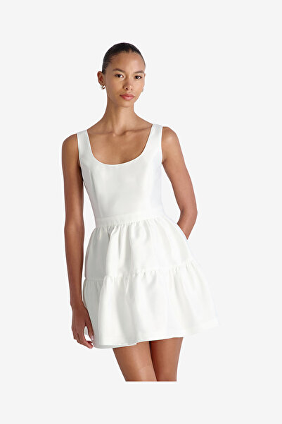 French Connection Women's Summer White Struct Taff Tiered Flr Mini Dress