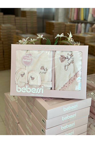 Bebessi 4 Parça bebek Bornoz Takımı