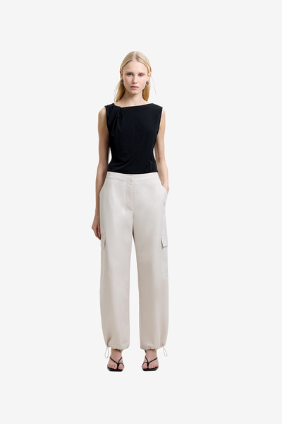 French Connection Women's Light Neutral Saira Cargo Pants