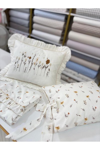 GAYE EV TEKSTİLİ 100% Cotton Oeko-Tex Certified Embroidered Baby Duvet Cover Set