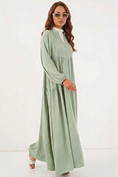 Hiccup Bdart Patterned V-Neck Long Dress