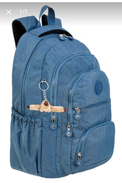 çantamgelsin Crinkle Fabric Bag + Monkey Keychain Gift School Bag