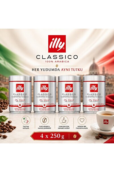illy Classico Çekirdek Kahve (4 x 250gr)
