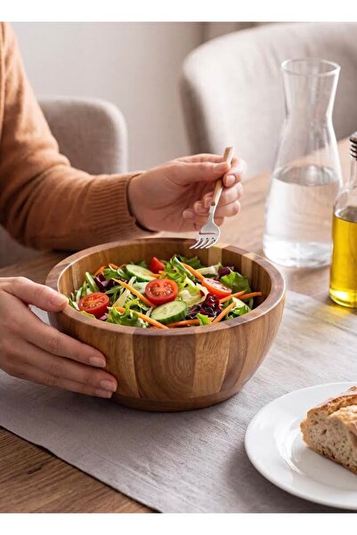 MaperaHome Orijinal Akasya Salata Bowl Kasesi El Yapımı Kase 16cm
