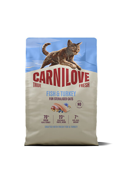 Brit Care Carnilove True Fresh Cat Dry Fish & Turkey Sterilised Adult All Bre...