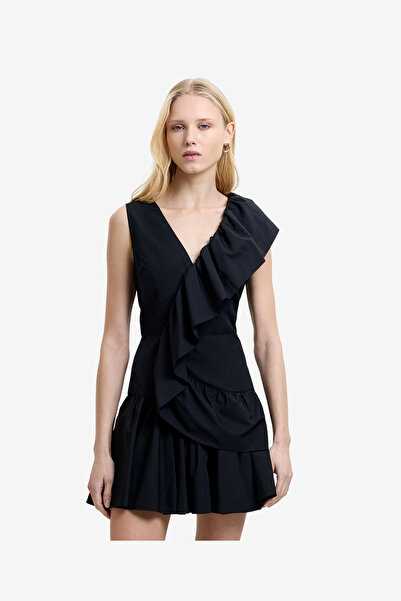 French Connection Women's Black Era Poplin Mini Dress