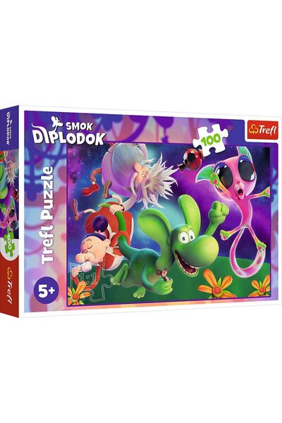 Trefl PUZZLE 100 DRAGONUL DIPLODOK SI PRIETENII SAI