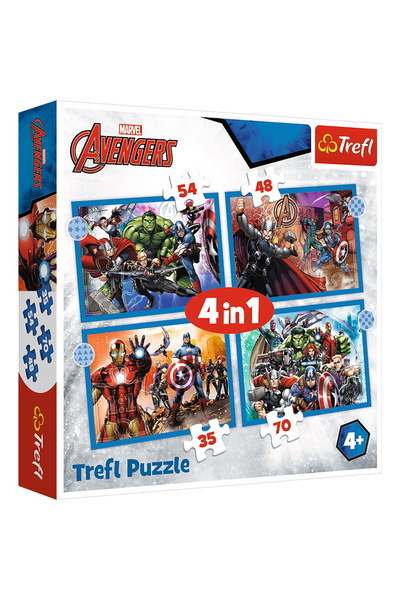 Trefl PUZZLE 4IN1 AVENGERS - RAZBUNATORII CURAJOSI