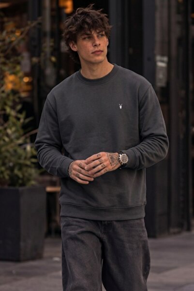 COMBİNE MİCHAİL Knitted Winter Casual Smoked Men's Sweatshirt