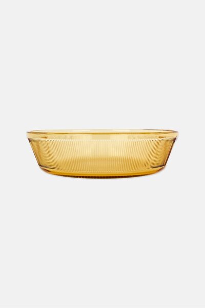 Sharp Chef Round Ribbed Glass Bakeware, Light Brown