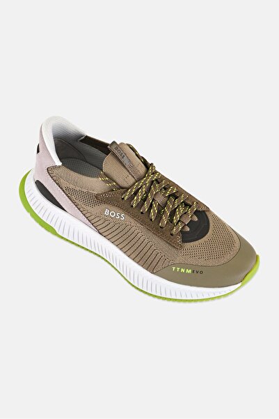 Hugo Boss Boss Men TTNM EVO Slip On Running Shoes, Light Olive