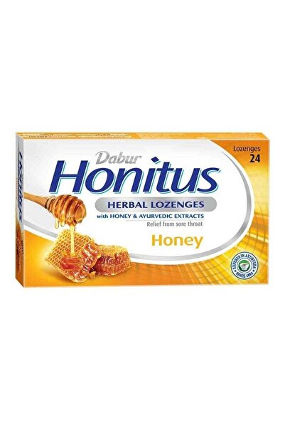 Dabur Honitus Herbal Lozenges, Honey Flavor, 24 Count