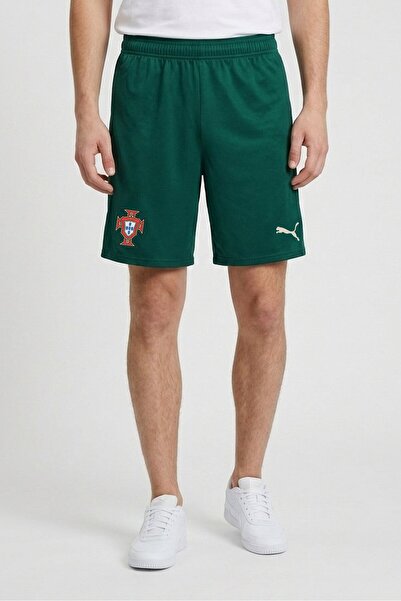 Puma Men Sportswear Fit Embroidered Logo Portugal Football Shorts, Green