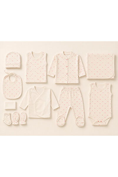 babyist Babynova Premium Heart Patterned 10-Piece Newborn Hospital Discharge Set