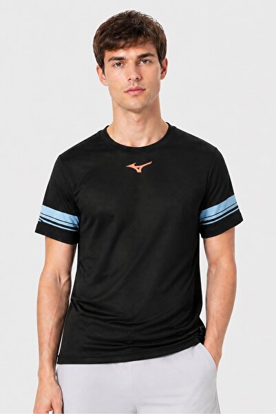 MIZUNO Men Sportswear Fit Short Sleeve Outdoor T-Shirt, Black