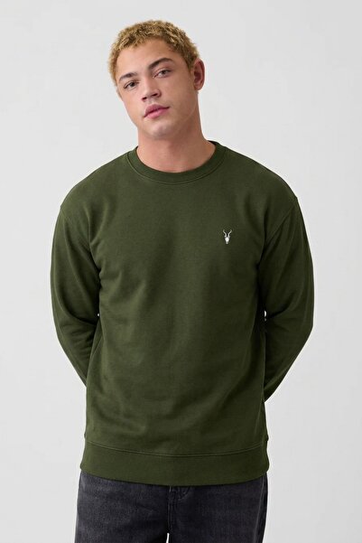 COMBİNE MİCHAİL Khaki Oversize Cotton Men's Sweatshirt