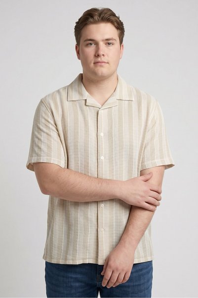 Slate & Stone Men Regular Fit Stripe Short Sleeve Casual Shirt, Multicolor